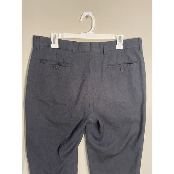 Black Saks Fifth Avenue Men’s Flat Front Wool Dress Pants Gray • 36x32 - Picture 5 of 9